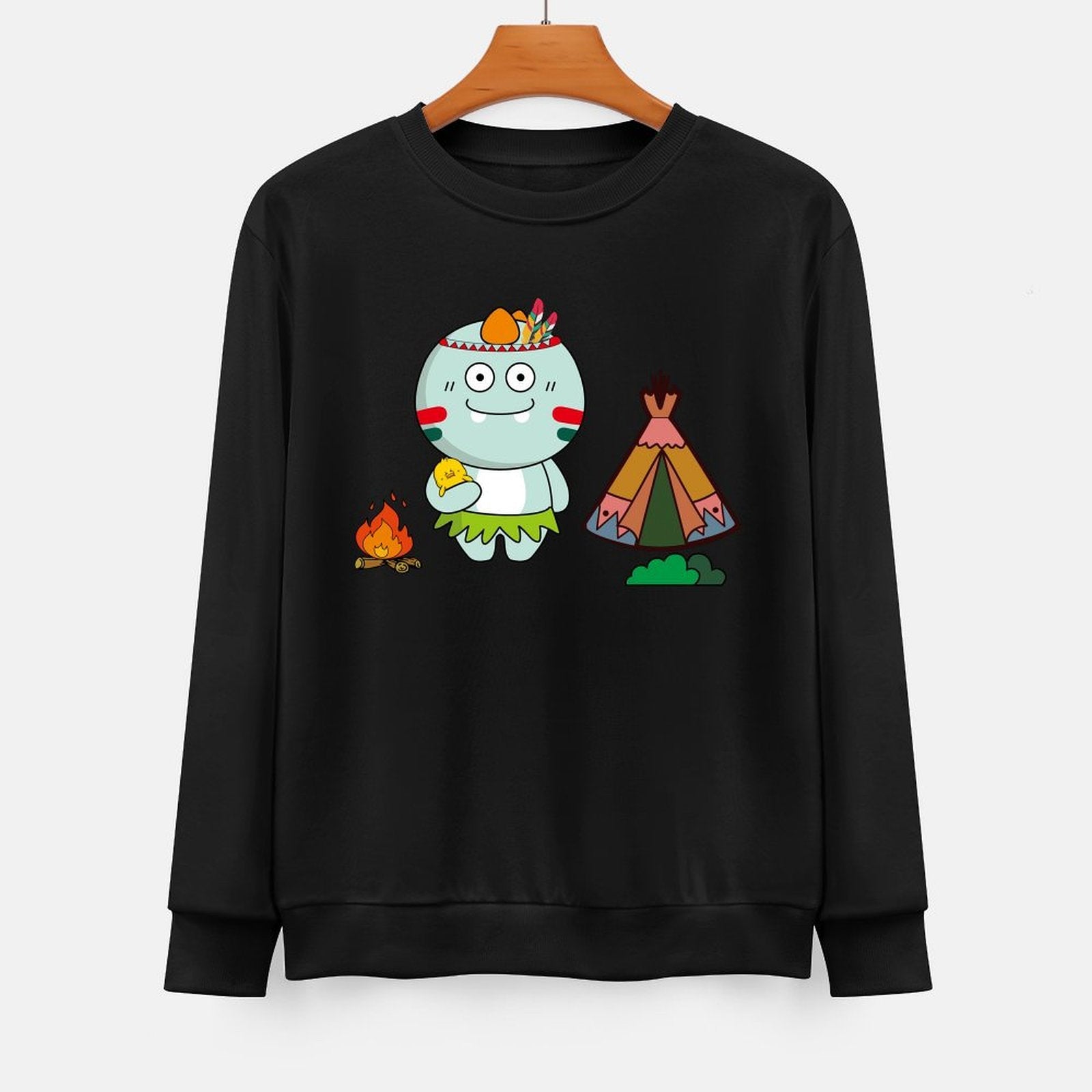 Front Patterned Long Sleeve TopPure Retro